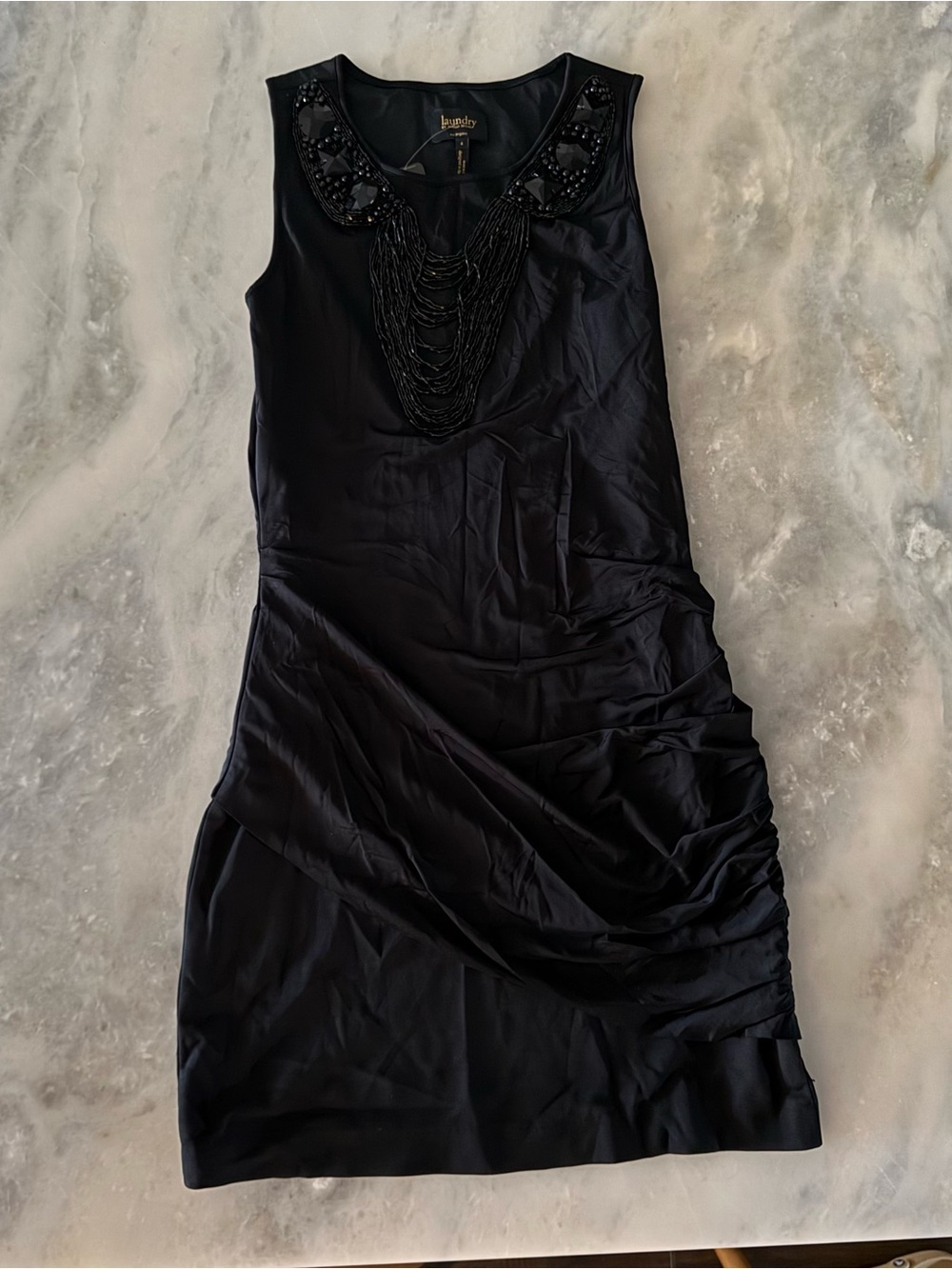 Y2K LAUNDRY BY SHELLI SEGAL Black Sequin Sleeveless Cocktail Dress